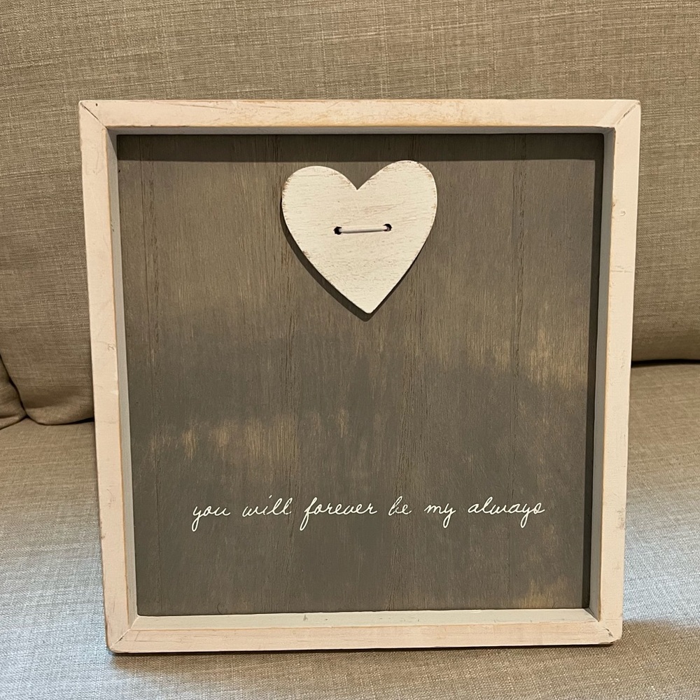 Rustic White Wooden ‘You Will Forever Be My Always’ Heart Decor Picture Frame